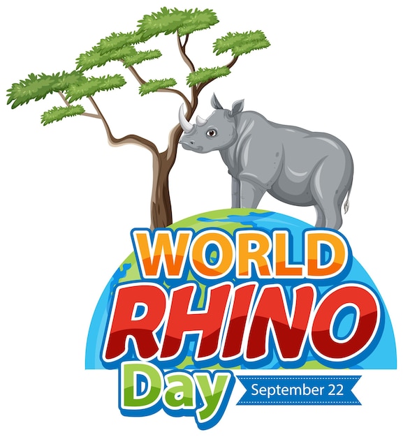 Free Vector world rhino day september 22