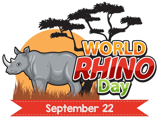 Free Vector world rhino day september 22