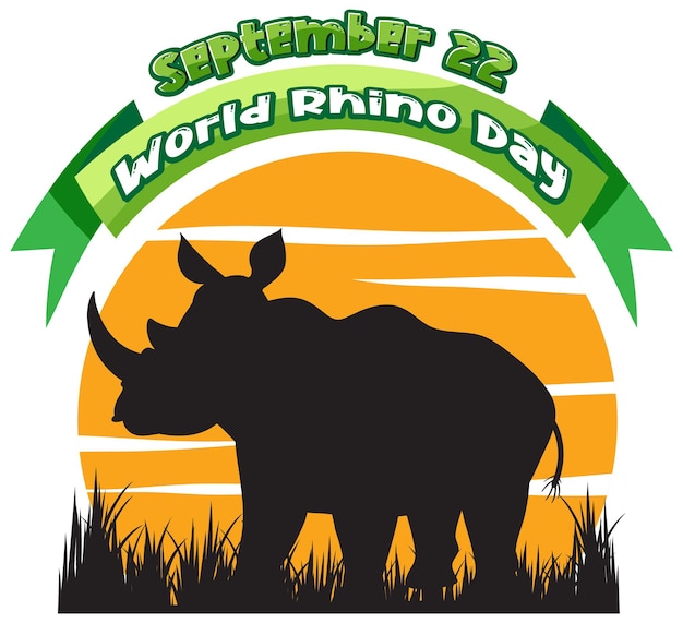 Free Vector world rhino day september 22