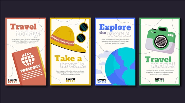 Free Vector world tourism day instagram stories collection