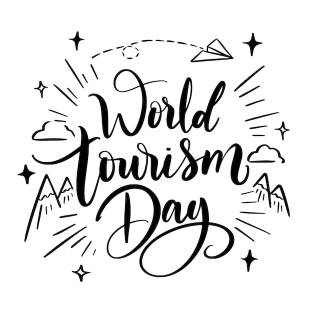 World tourism day lettering