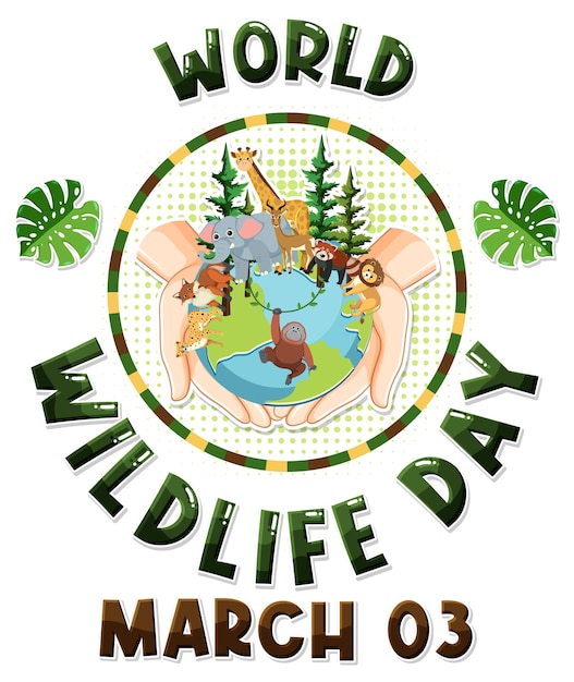 Free Vector world wildlife day logo