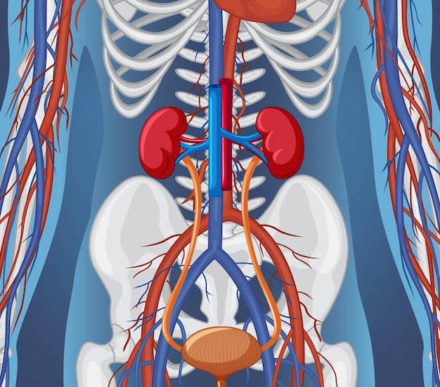 Free Vector xray of human body with internal organs