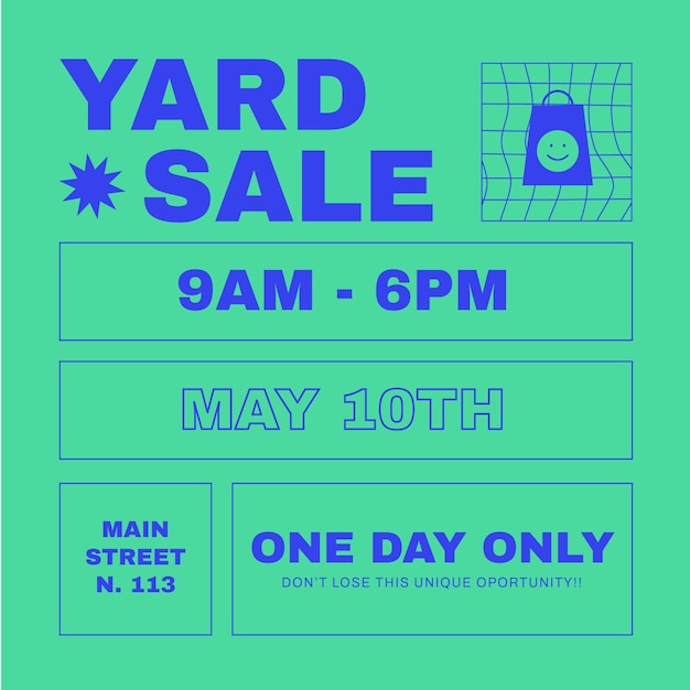 Yard sale instagram post