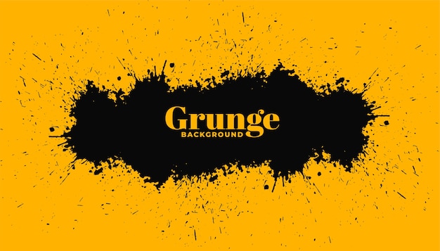 Yellow background with black grunge splatter