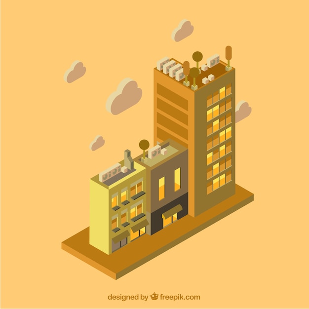 Free vector yellow building