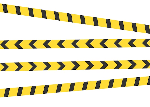 Free vector yellow caution danger warning attention tape sign construction police ribbon symbol vector illustration