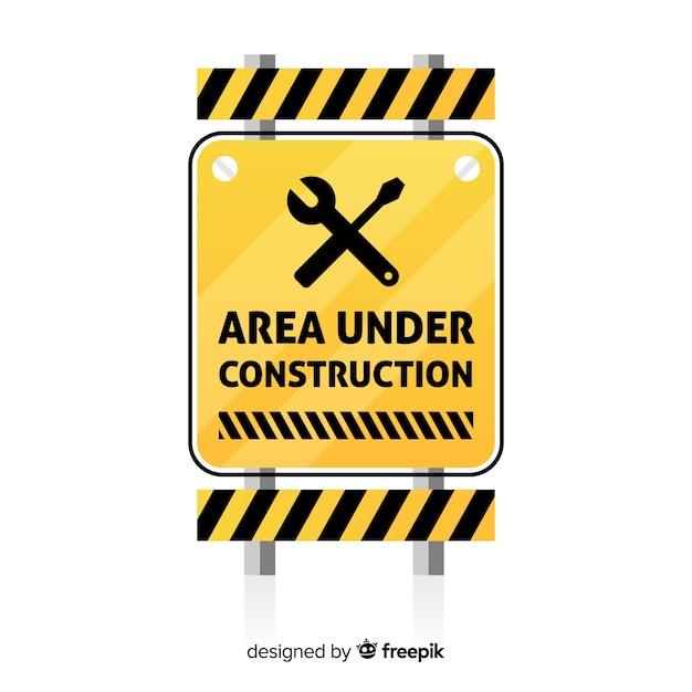 Free Vector yellow under construction flat sign