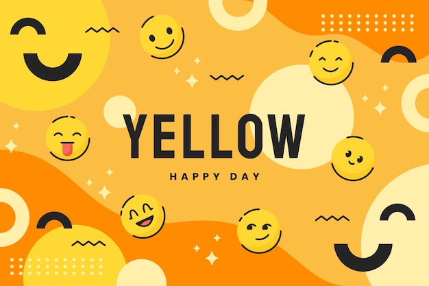 Free Vector yellow day hand drawn flat background