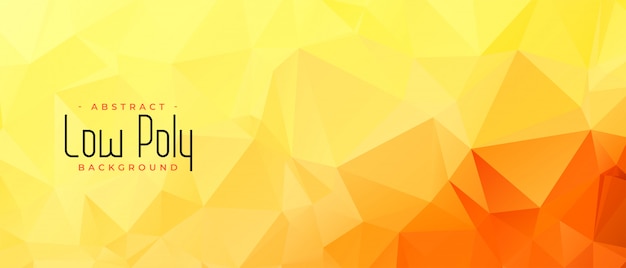 Free Vector yellow orange color low poly abstract banner design