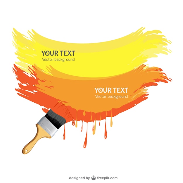 Free vector yellow and orange paint brush