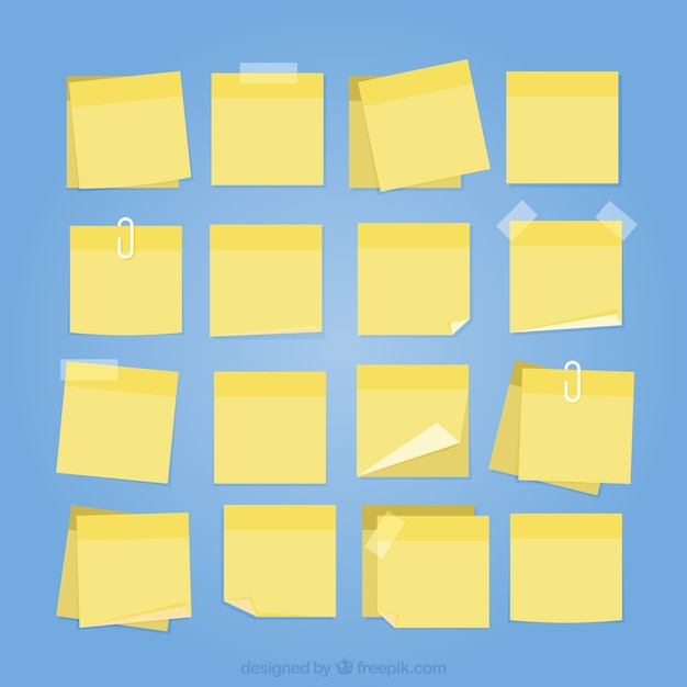 Free Vector yellow post-it collection