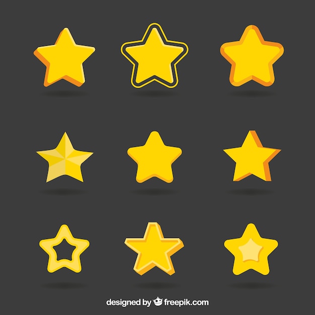 Free vector yellow star pack of nine