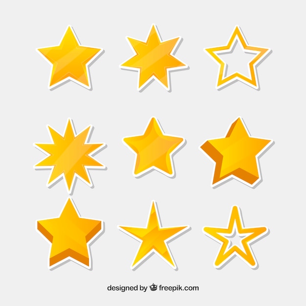 Free vector yellow star set of nine