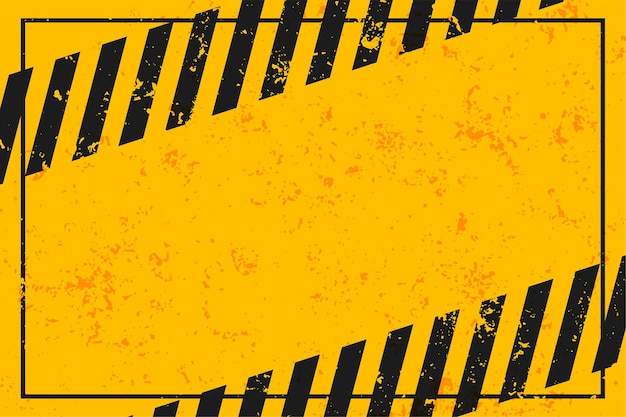 Yellow warning with black stripes