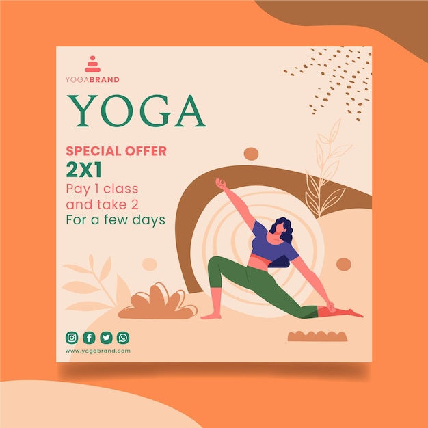 Free Vector yoga flyer template theme