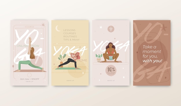 Free Vector yoga instagram stories template