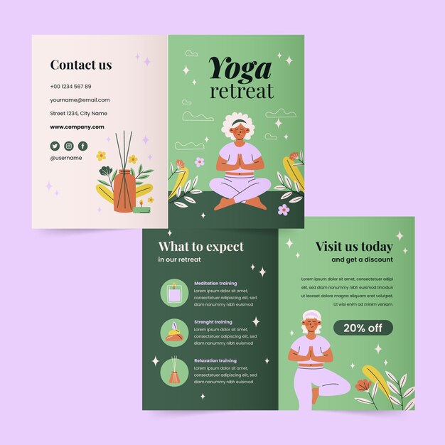 Yoga retreat brochure template