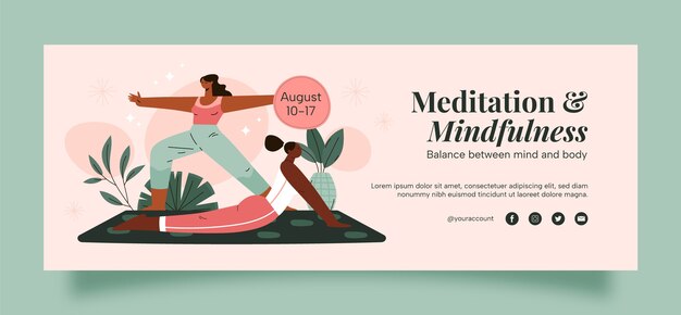 Yoga retreat facebook cover template