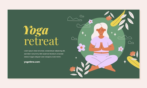 Yoga retreat  facebook template