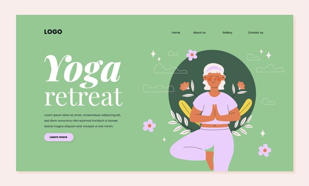 Yoga retreat landing page  template