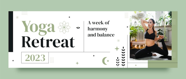 Yoga retreat  twitter header template