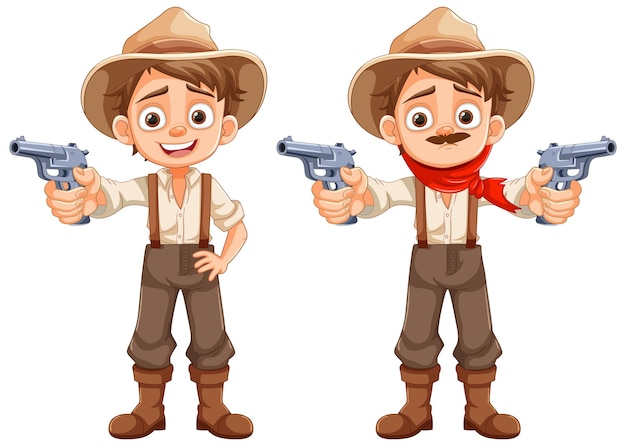 Free vector young cowboy in country farmer attire