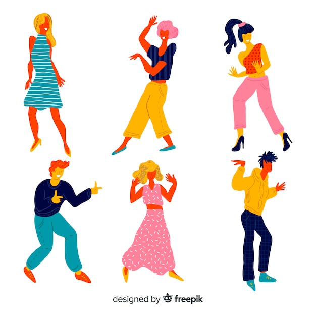 Free Vector young people dancing