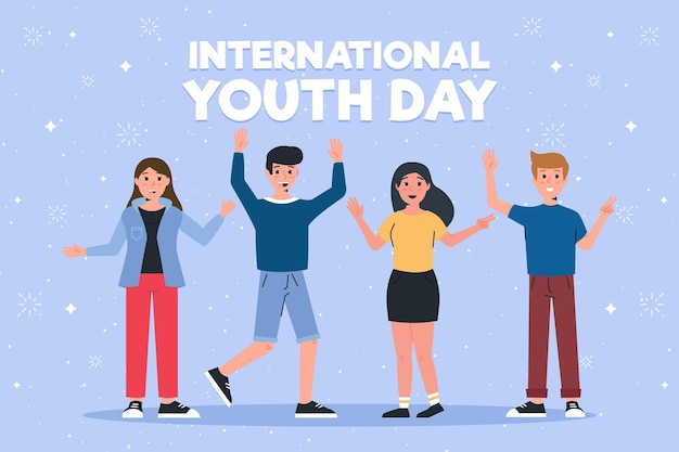 Free Vector youth day concept in flat design