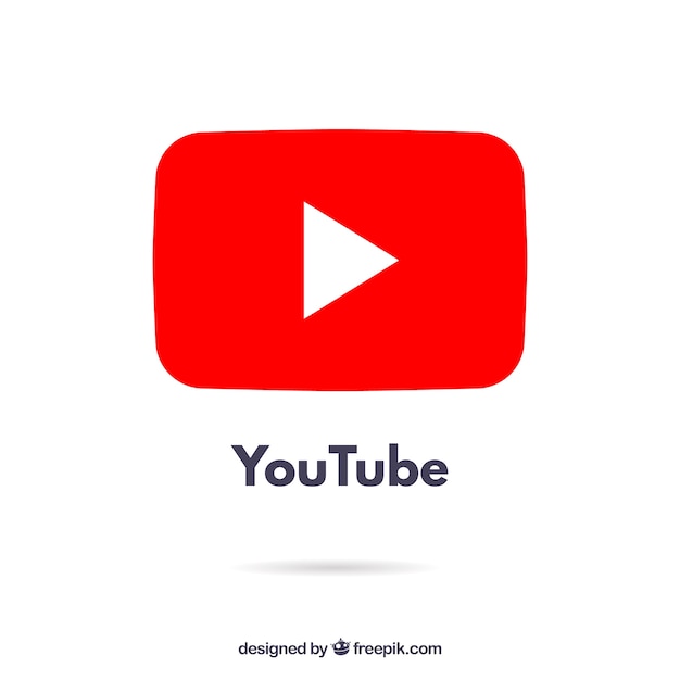 Free Vector youtube player icon with flat design