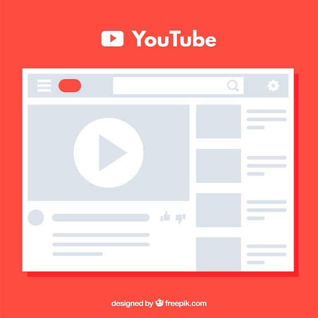 Free Vector youtube player with flat design