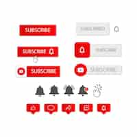 Free vector youtube subscribe interface button perfect for motion graphics