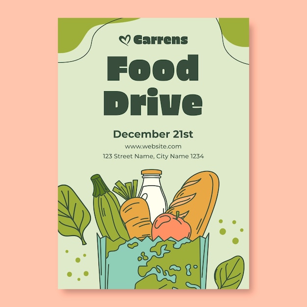 Zero hunger poster template design