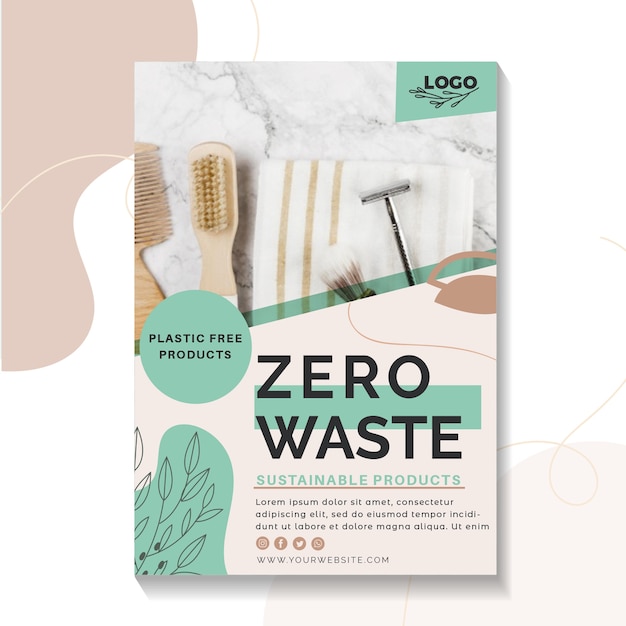 Zero waste poster template