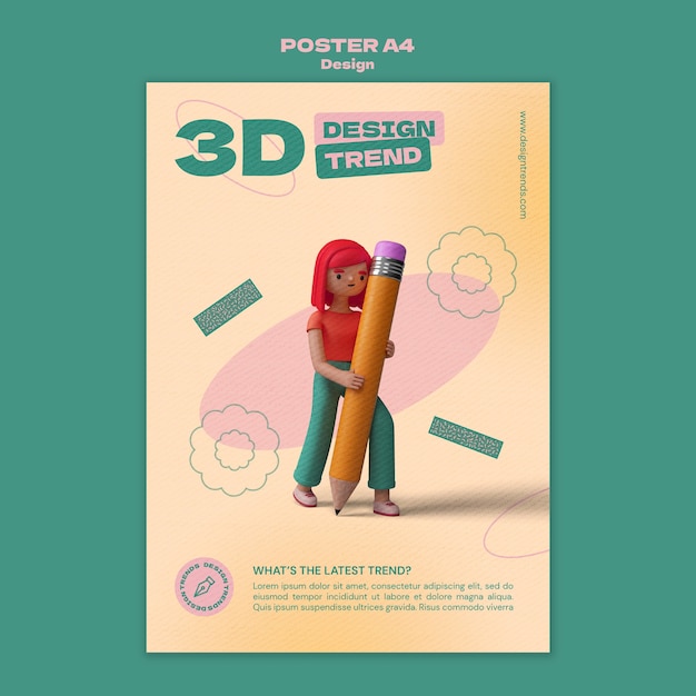 3D-Designplakatschablone