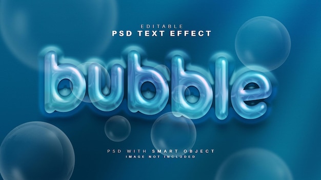 Kostenlose PSD 3d-glanztext-effekt mit blase