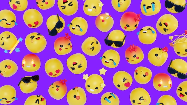 Kostenlose PSD 3d-hintergrund mit emojis