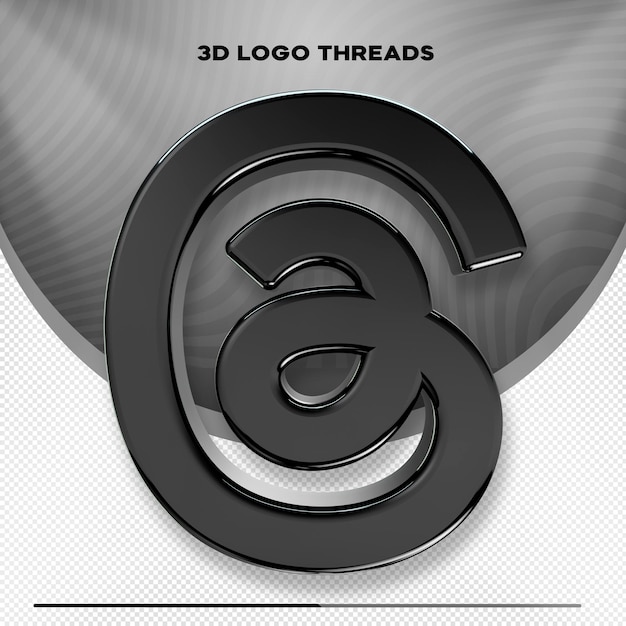 Kostenlose PSD 3d-logo-threads neues soziales netzwerk isoliert