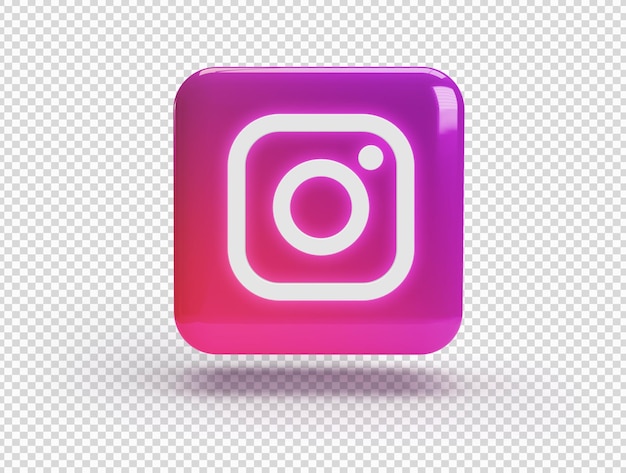 3D-Quadrat mit Instagram-Logo