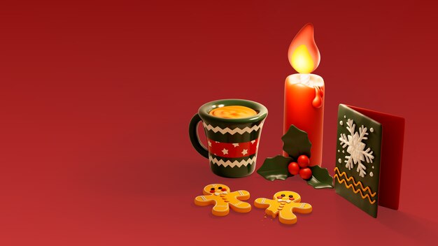 Kostenlose PSD 3d-rendering von weihnachts-hintergrund