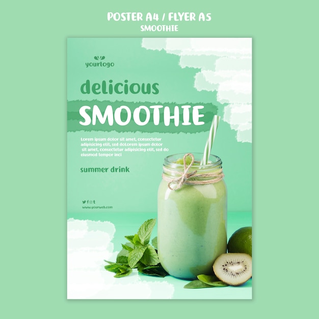 Aktualisierende Smoothie-Plakatschablone mit Foto