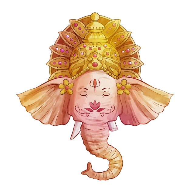 Kostenlose PSD aquarell ganesh isoliert