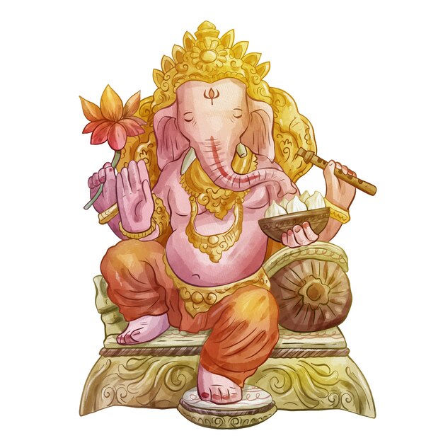 Aquarell Ganesh isoliert