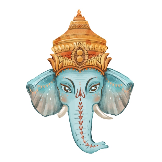 Aquarell Ganesh isoliert