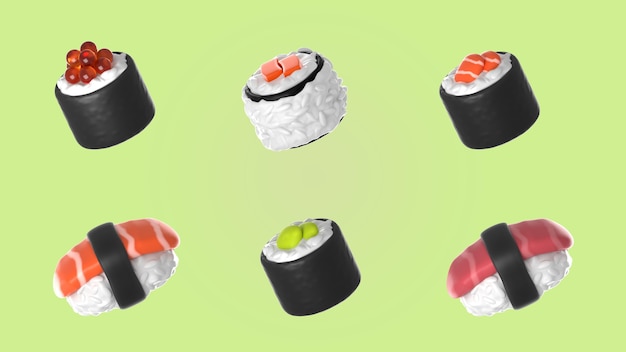 Auswahl an Sushi-Sammlungsmodellen