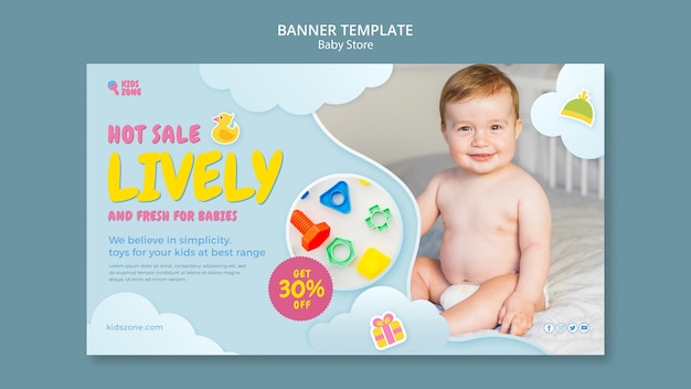 Kostenlose PSD baby store banner vorlage