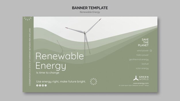 Kostenlose PSD banner-designvorlage für erneuerbare energien