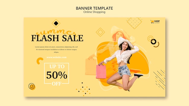 Kostenlose PSD banner template design online-shopping