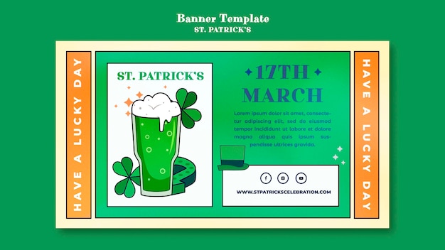 Kostenlose PSD banner zur feier des st. patrick's day