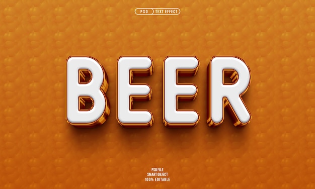 Bearbeitbarer 3D-Texteffekt für Bier